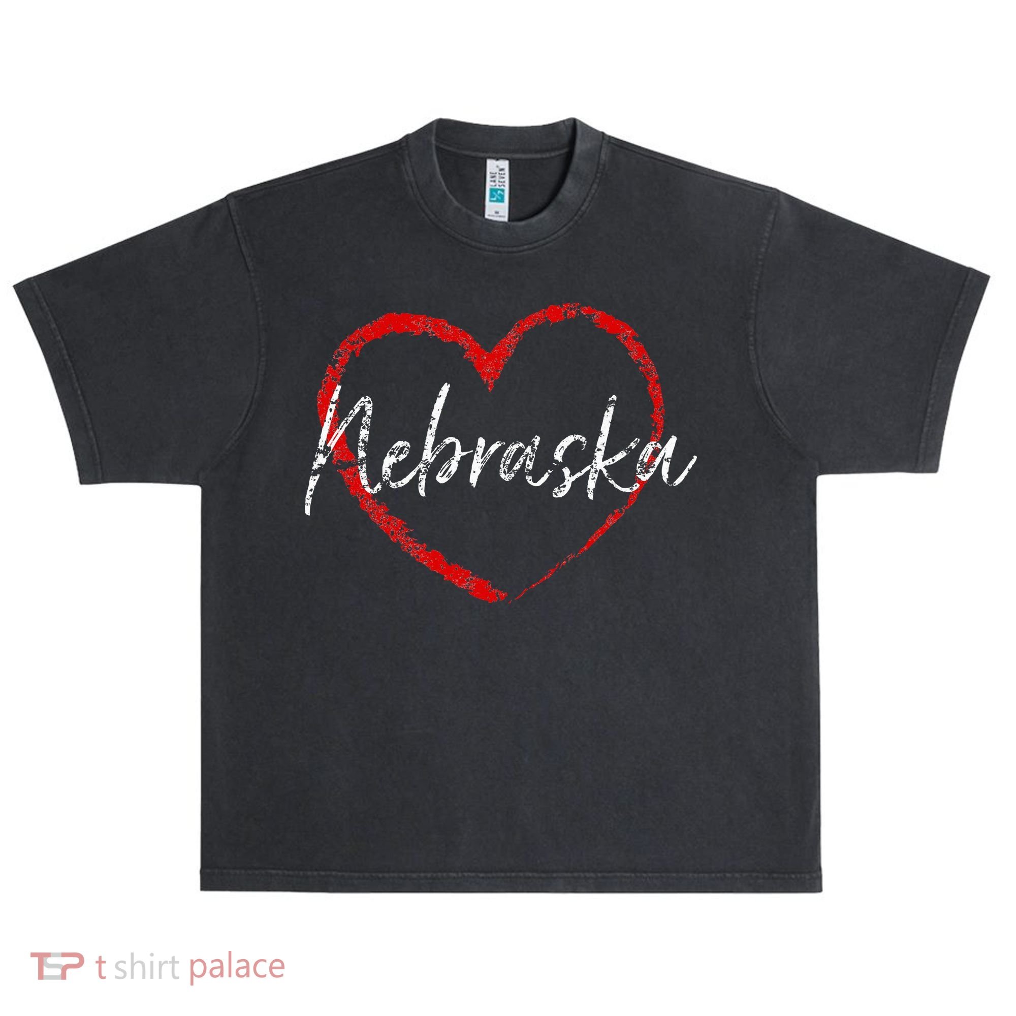 Nebraska Heart Cute Ladies Mom Gift Urban Oversized Heavyweight T-Shirt