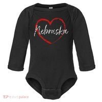 Nebraska Heart Cute Ladies Mom Gift Baby Long Sleeve Bodysuit thumb 0