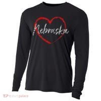 Nebraska Heart Cute Ladies Mom Gift Cooling Performance Long Sleeve Crew thumb 0