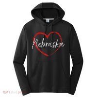 Nebraska Heart Cute Ladies Mom Gift Performance Fleece Hoodie thumb 0