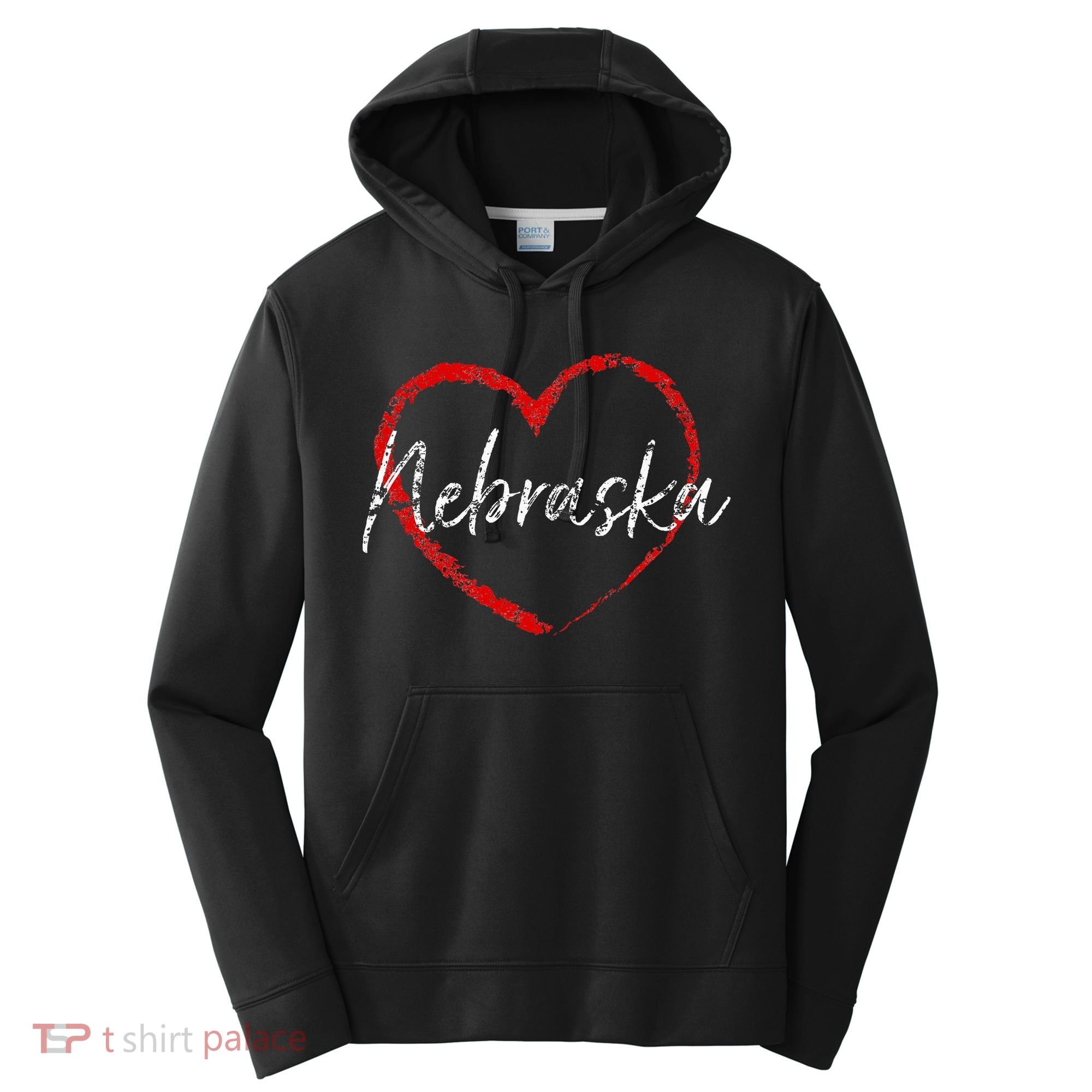 Nebraska Heart Cute Ladies Mom Gift Performance Fleece Hoodie
