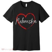 Nebraska Heart Cute Ladies Mom Gift Premium T-Shirt thumb 0