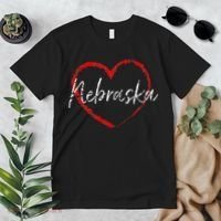 Nebraska Heart Cute Ladies Mom Gift Premium T-Shirt thumb 2