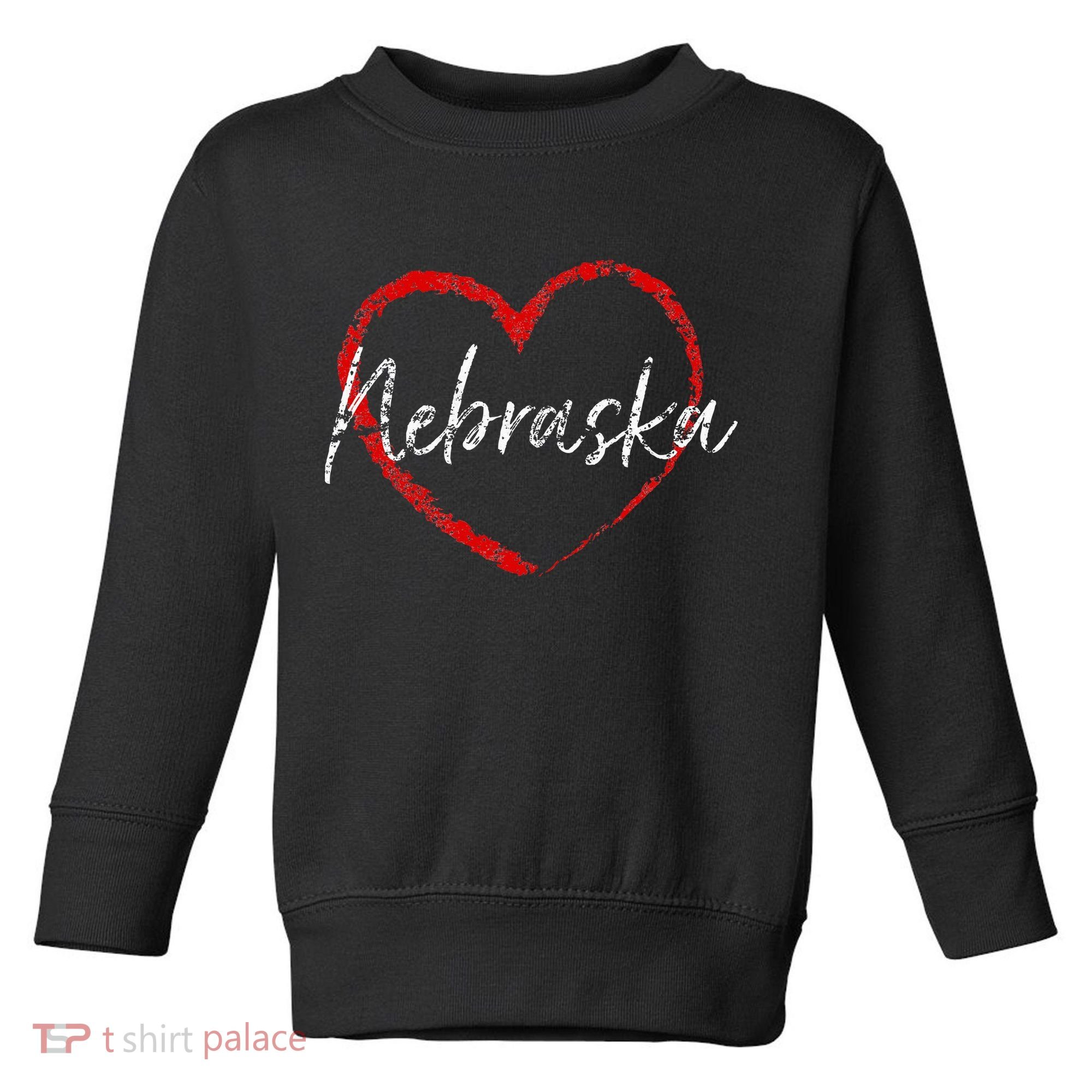 Nebraska Heart Cute Ladies Mom Gift Toddler Sweatshirt
