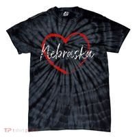 Nebraska Heart Cute Ladies Mom Gift Tie-Dye T-Shirt thumb 0