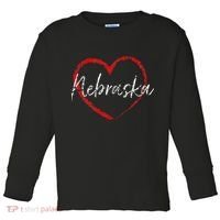 Nebraska Heart Cute Ladies Mom Gift Toddler Long Sleeve Shirt thumb 0