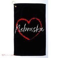Nebraska Heart Cute Ladies Mom Gift Golf Towel thumb 0