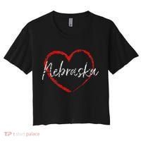 Nebraska Heart Cute Ladies Mom Gift Women's Crop Top Tee thumb 0