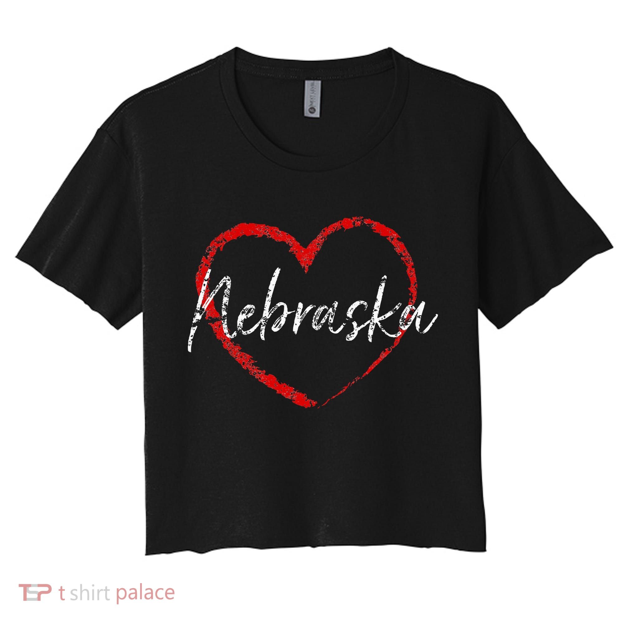 Nebraska Heart Cute Ladies Mom Gift Women's Crop Top Tee