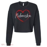 Nebraska Heart Cute Ladies Mom Gift Cropped Pullover Crew thumb 0