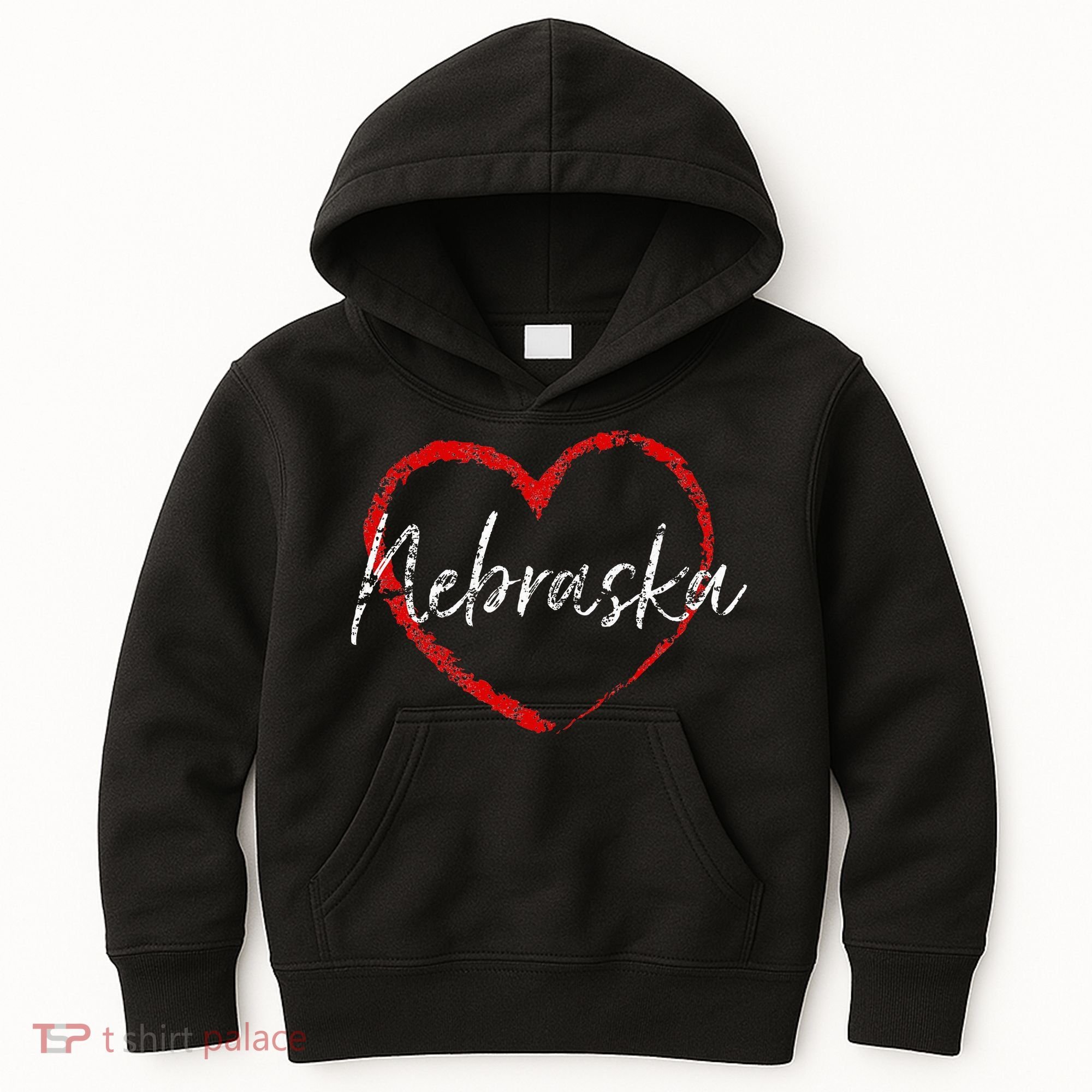 Nebraska Heart Cute Ladies Mom Gift Kids Hoodie