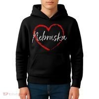 Nebraska Heart Cute Ladies Mom Gift Kids Hoodie thumb 4