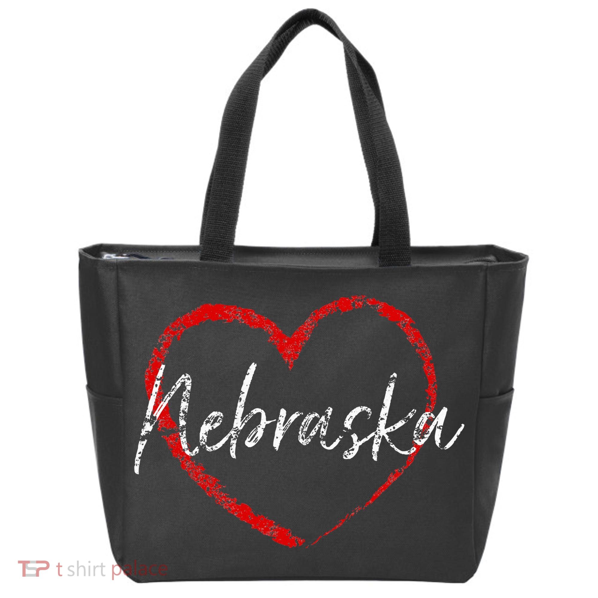 Nebraska Heart Cute Ladies Mom Gift Tote Bag