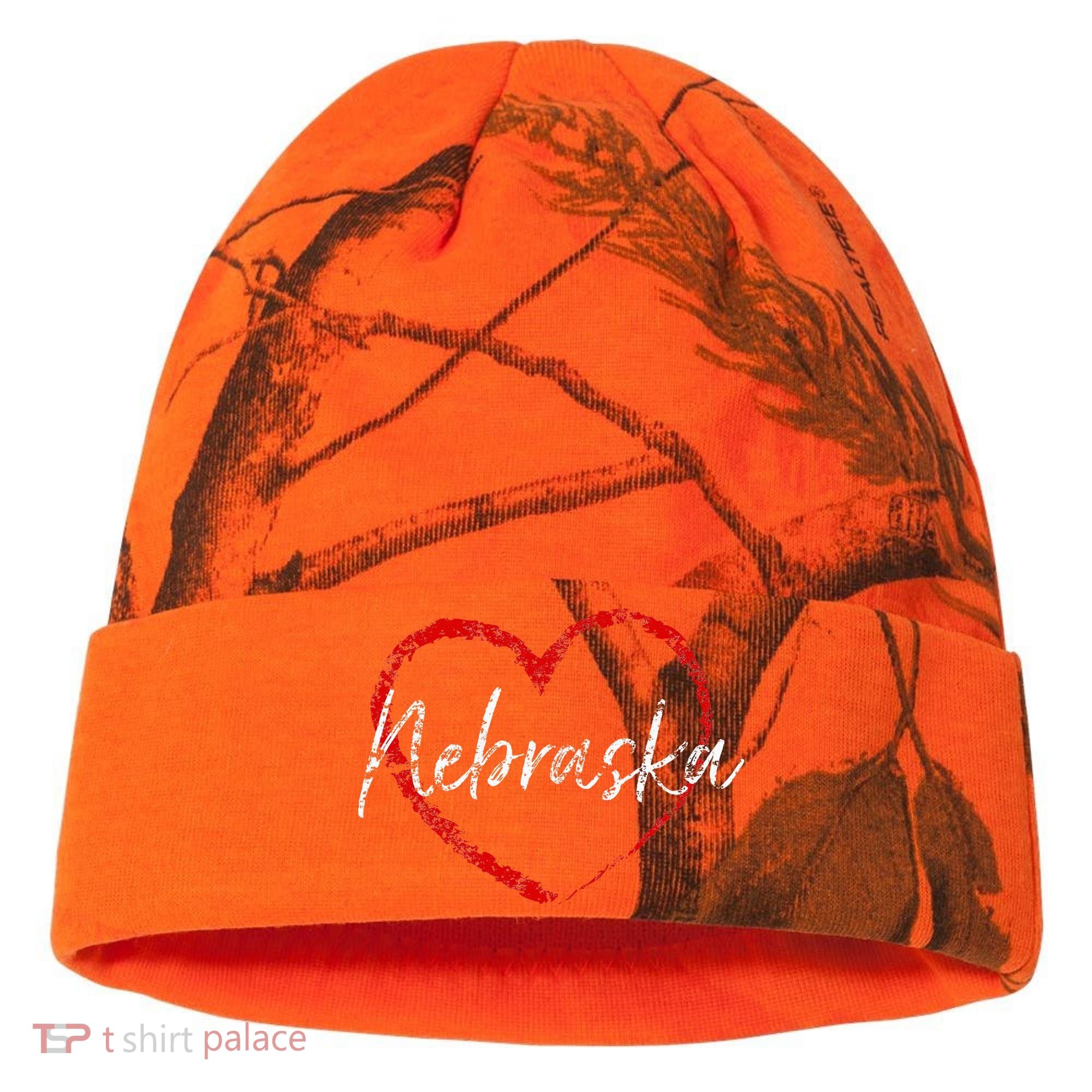 Nebraska Heart Cute Ladies Mom Gift Kati Licensed 12" Camo Cuffed Beanie