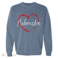Nebraska Heart Cute Ladies Mom Gift Garment-Dyed Sweatshirt thumb 0