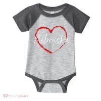 Nebraska Heart Cute Ladies Mom Gift Infant Baby Jersey Bodysuit thumb 0