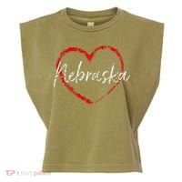 Nebraska Heart Cute Ladies Mom Gift Garment-Dyed Women's Muscle Tee thumb 0