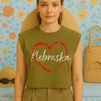 Nebraska Heart Cute Ladies Mom Gift Garment-Dyed Women's Muscle Tee thumb 4