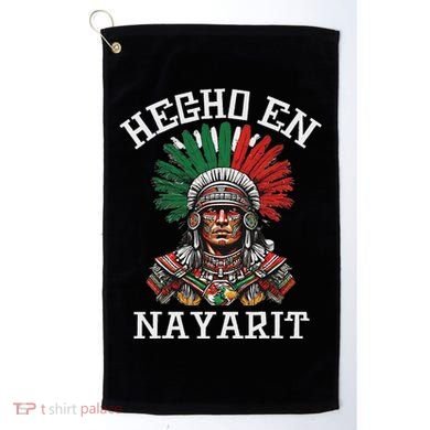 Nayarit Hecho En Nayarit Aztec Warrior Mexico Golf Towel