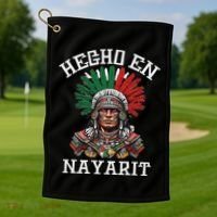 Nayarit Hecho En Nayarit Aztec Warrior Mexico Golf Towel thumb 1