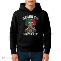 Nayarit Hecho En Nayarit Aztec Warrior Mexico Kids Hoodie thumb 4