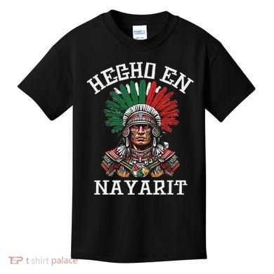 Nayarit Hecho En Nayarit Aztec Warrior Mexico Kids T-Shirt