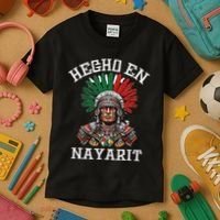Nayarit Hecho En Nayarit Aztec Warrior Mexico Kids T-Shirt thumb 3