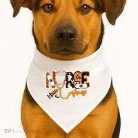 Nurse Halloween Festive USA-Made Doggie Bandana thumb 1