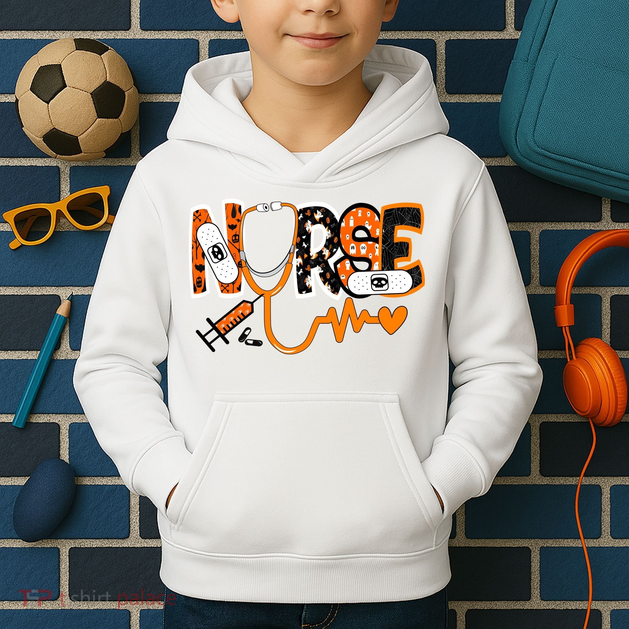 Nurse Halloween Festive Kids Hoodie