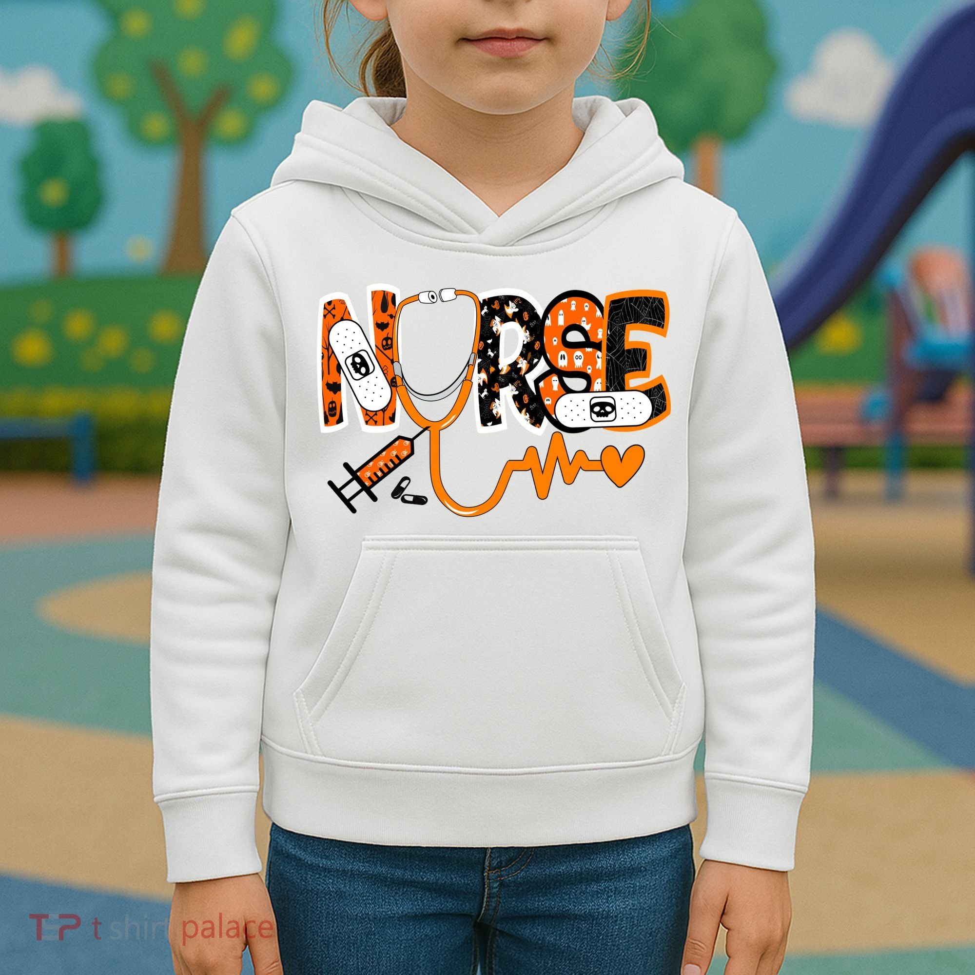 Nurse Halloween Festive Kids Hoodie