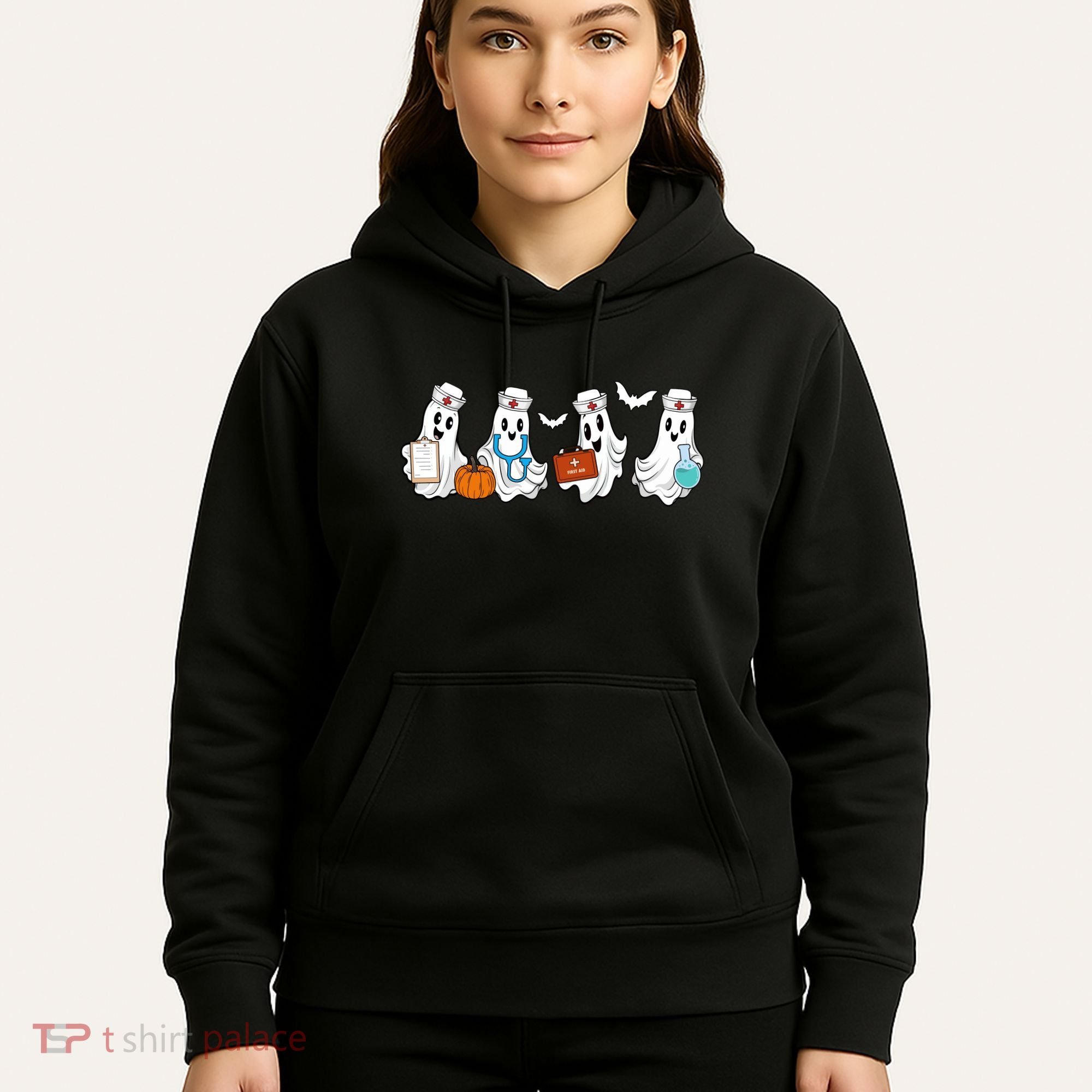 Nurse Halloween Ghost Festive Hoodie