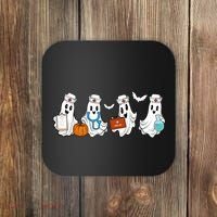 Nurse Halloween Ghost Festive Coaster thumb 0