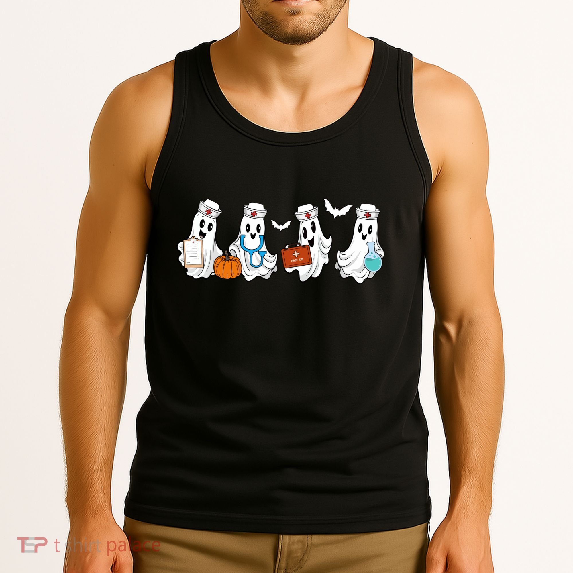 Nurse Halloween Ghost Festive Tank Top
