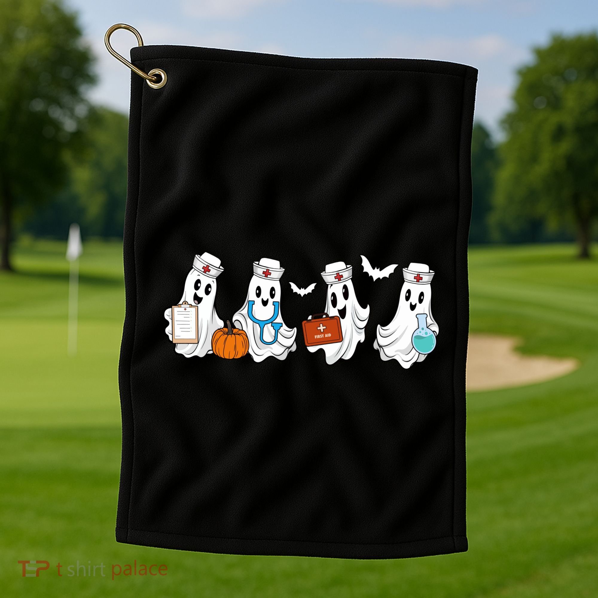 Nurse Halloween Ghost Festive Golf Towel