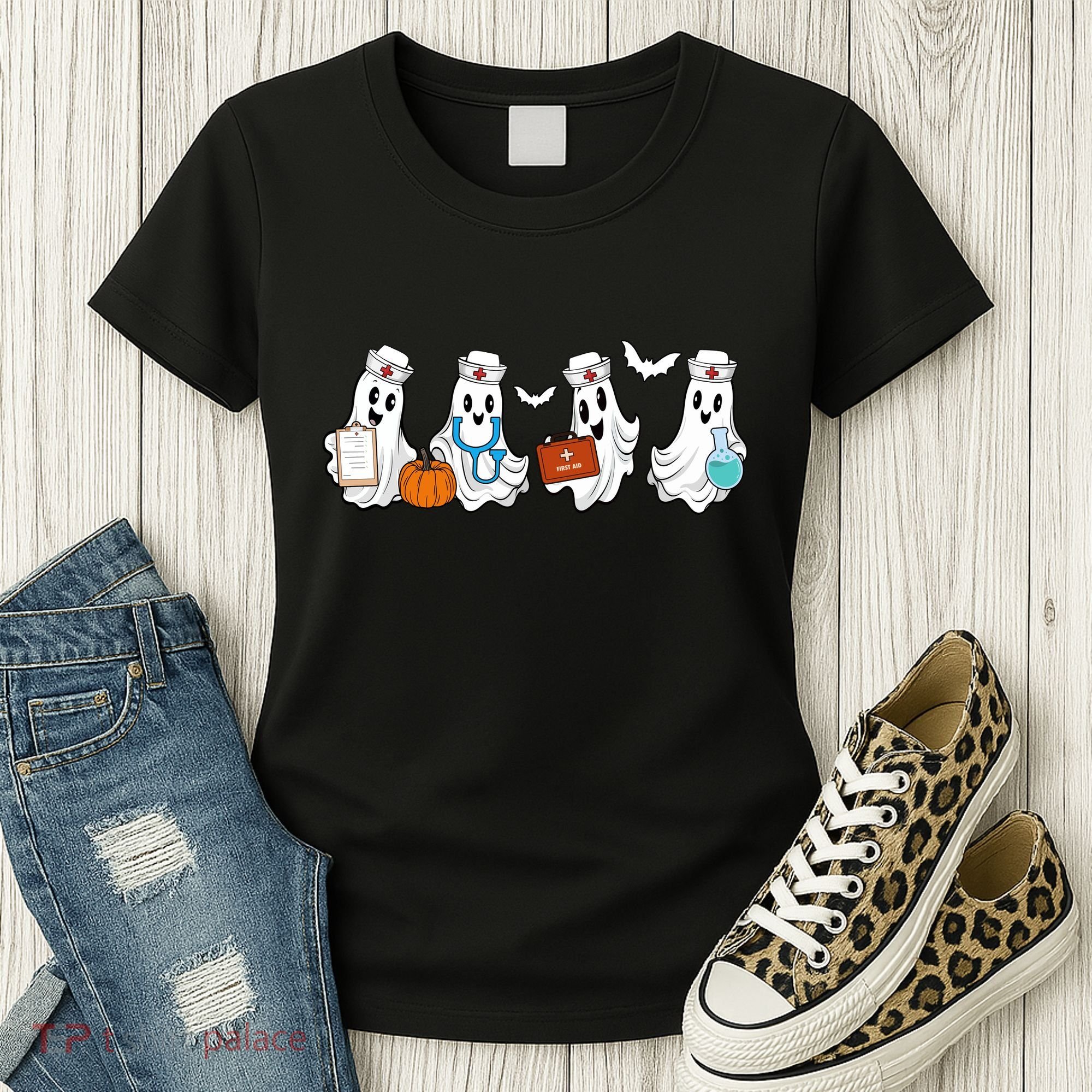 Nurse Halloween Ghost Festive Women's T-Shirt