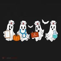 Nurse Halloween Ghost Festive Kids Sweatshirt thumb 2