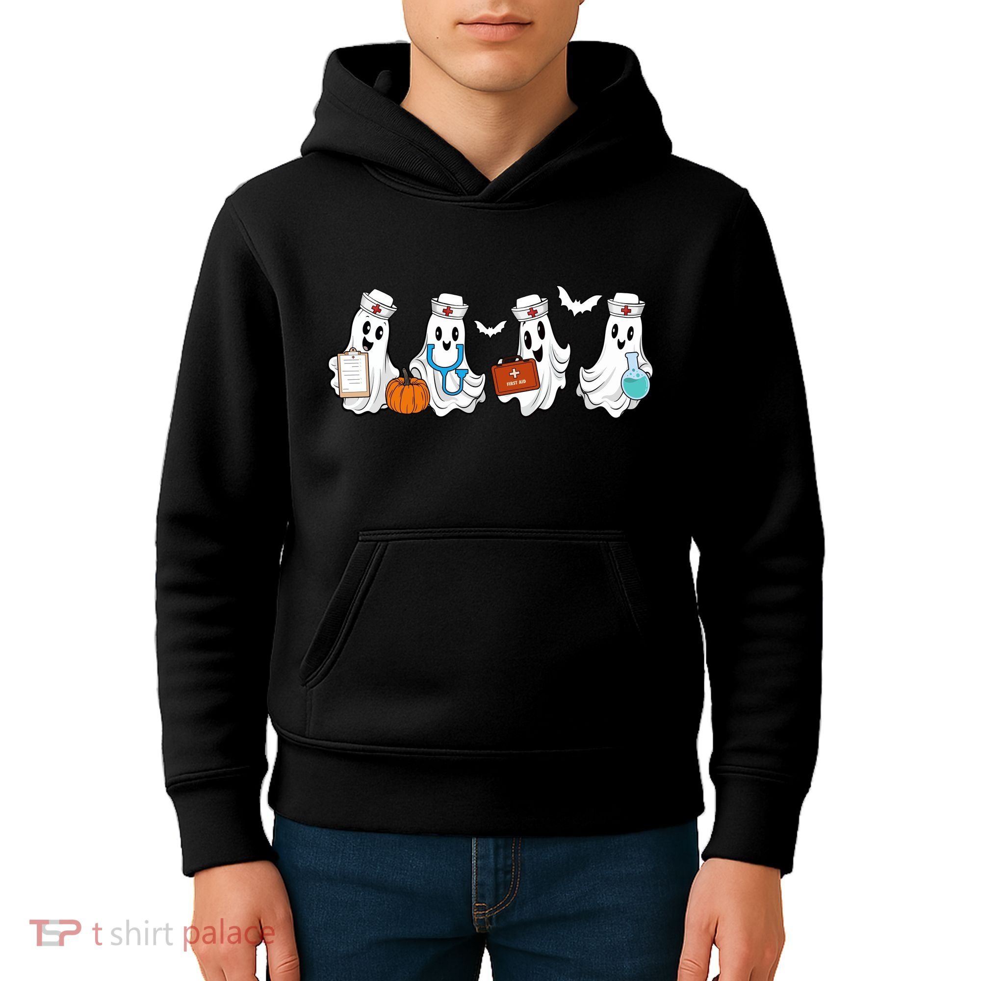 Nurse Halloween Ghost Festive Kids Hoodie