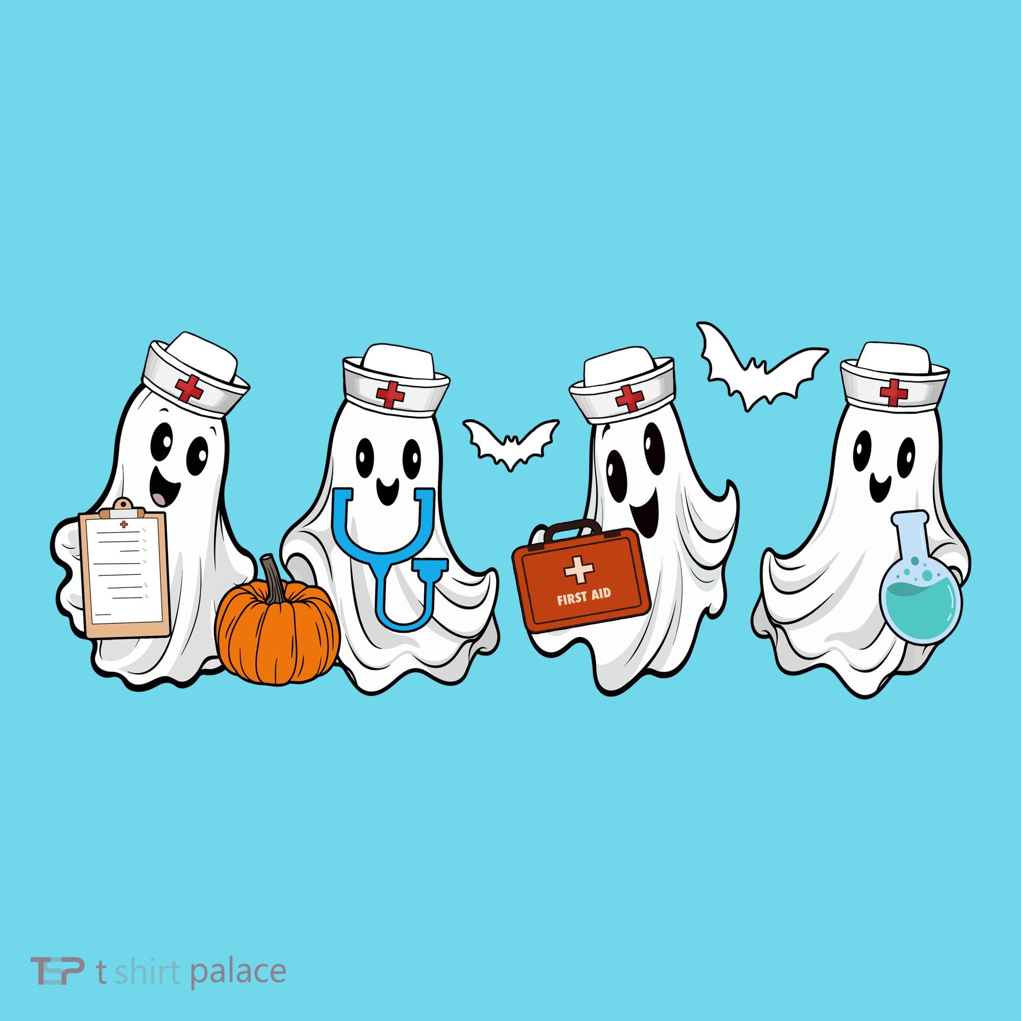 Nurse Halloween Ghost Festive Long Sleeve Shirt