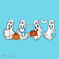Nurse Halloween Ghost Festive T-Shirt thumb 6