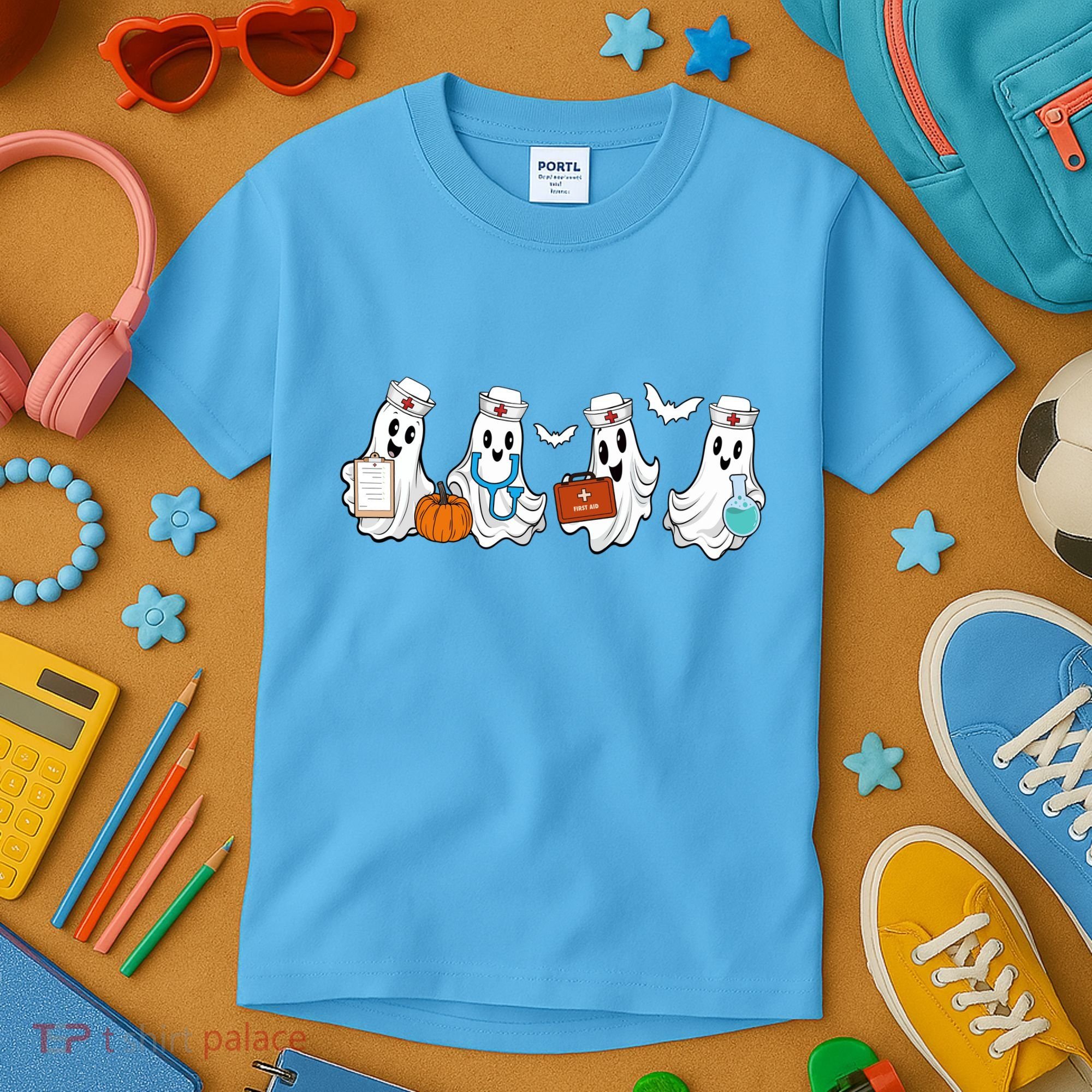 Nurse Halloween Ghost Festive Kids T-Shirt