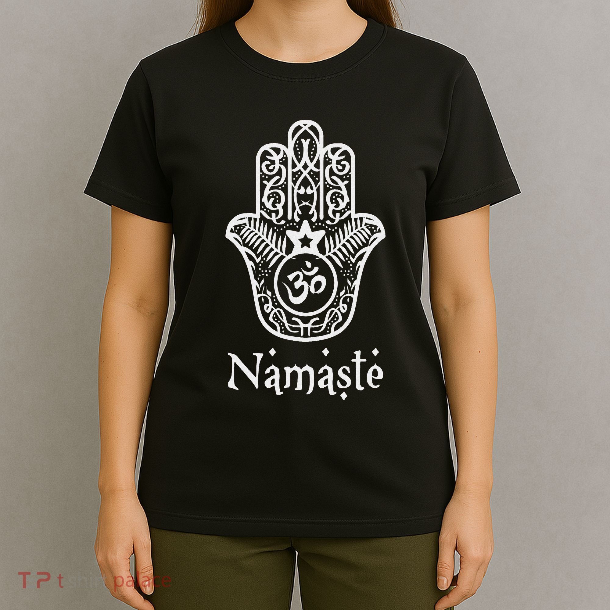 Namaste Hand Hamsa Yoga Hinduism Vedas Ohm T-Shirt