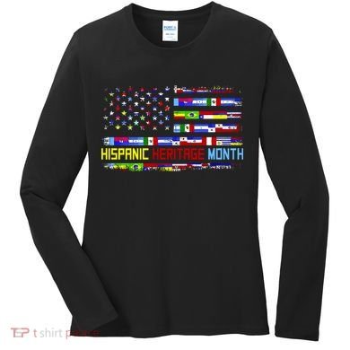 National Hispanic Heritage Month Front And Back Women's Long Sleeve Shirt