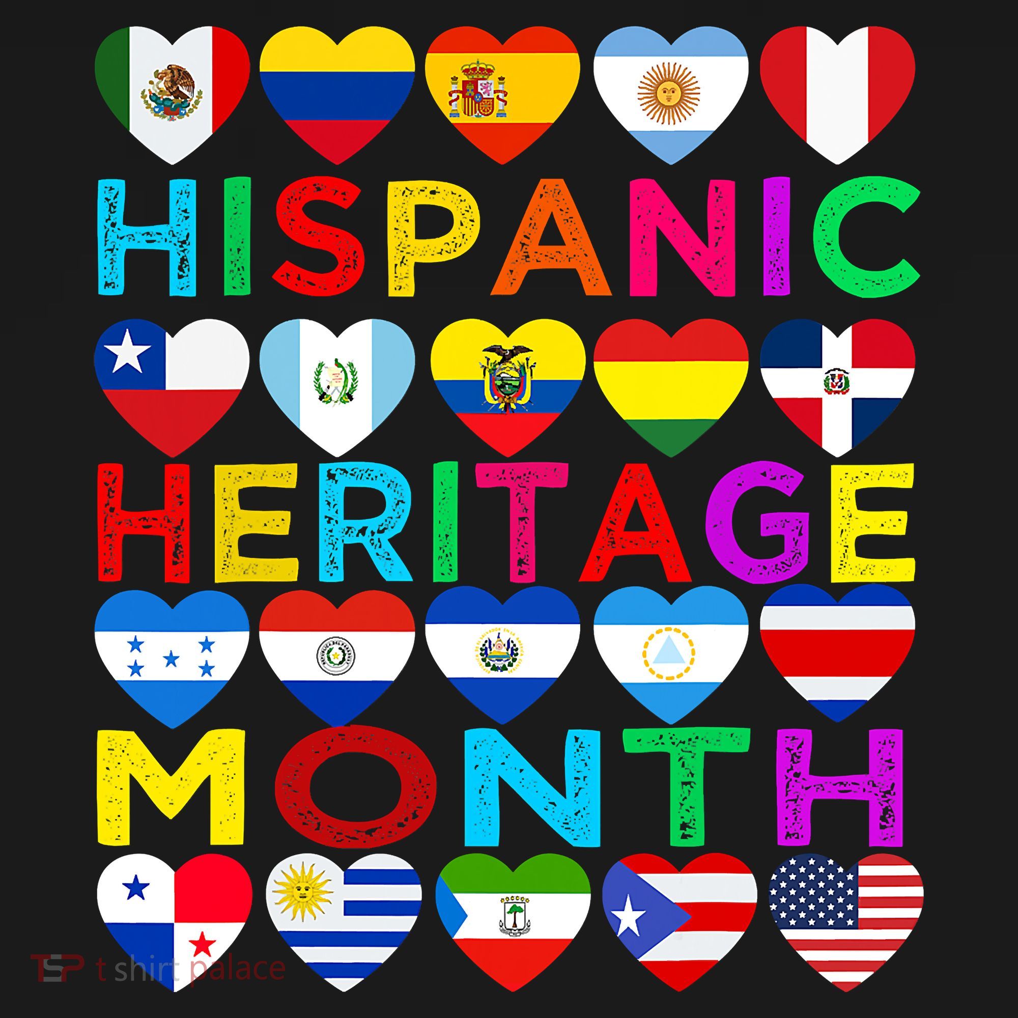 National Hispanic Heritage Month Latino Countries Flag T-Shirt
