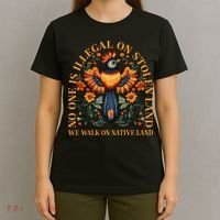 No Human Is Illegal On Stolen Land T-Shirt thumb 4