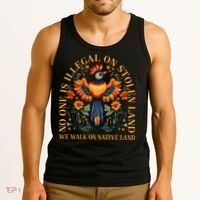 No Human Is Illegal On Stolen Land Tank Top thumb 3