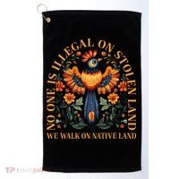 No Human Is Illegal On Stolen Land Golf Towel thumb 0