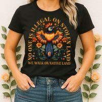 No Human Is Illegal On Stolen Land Women's T-Shirt thumb 2