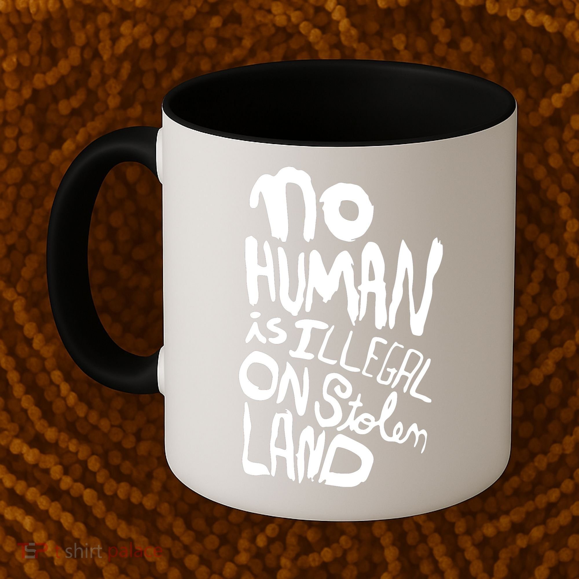 No Human Is Illegal On Stolen Land Coffee Mug