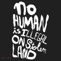 No Human Is Illegal On Stolen Land Beanie thumb 2
