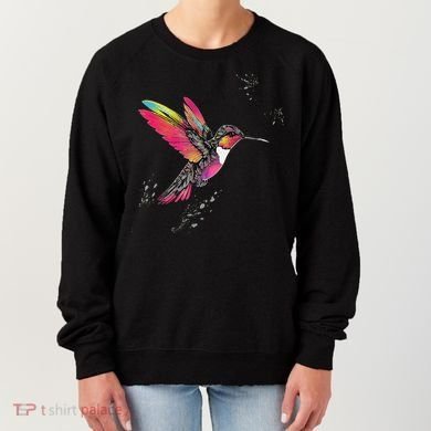 Neon Hummingbird In Flight Women's Sweatshirt